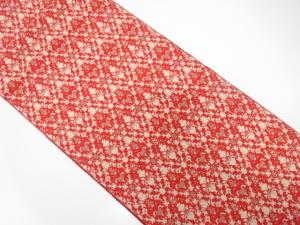 アンティーク　花更紗模様織り出し名古屋帯（着用可）